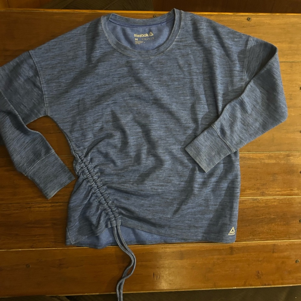 Reebok Heathered Blue Drawstring Sweatshirt